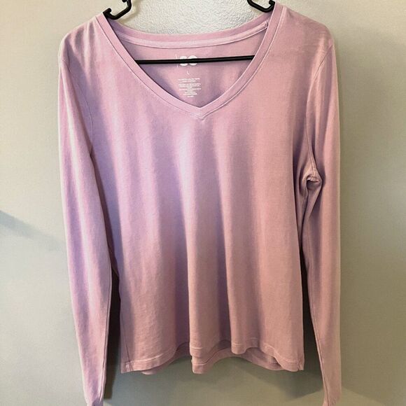 SO Tops - SO Juniors Long Sleeve V-neck Top Lavender Size Large